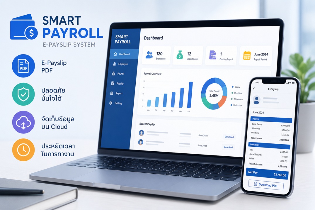 Smart Payroll คืออะไร? ตัวช่วยลดงาน HR พร้อมสร้าง e-Payslip ให้พนักงานดาวน์โหลดเองได้