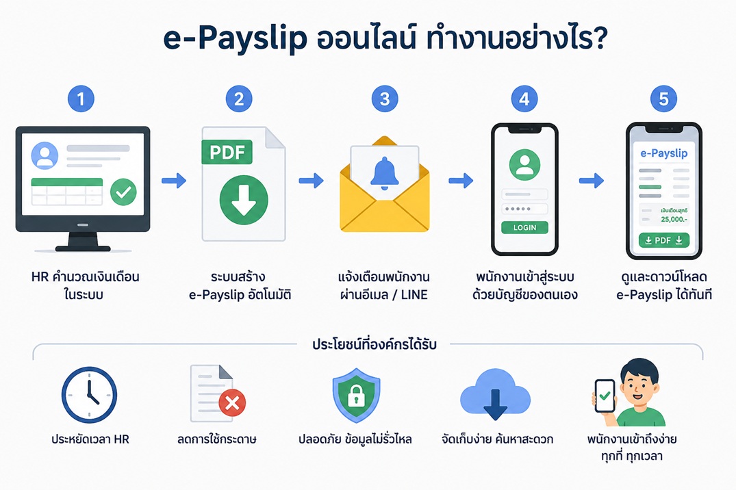 วิธีทำ e-Payslip ให้พนักงานดาวน์โหลดออนไลน์ ลดงาน HR เพิ่มความทันสมัยให้องค์กร